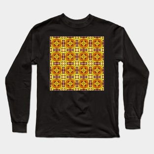 Patchwork Quilt Pattern with Ornate Checks Long Sleeve T-Shirt